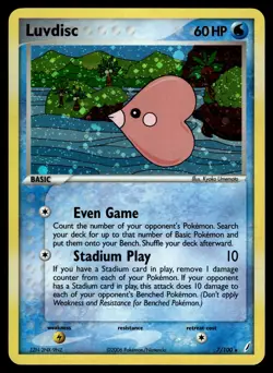 Luvdisc 7/100 Crystal Guardians Rare Holo Pokemon - Image 1
