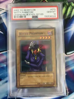1st Edition PSA 10 Witty Phantom - LOB-072 - Common Yugioh - Image 1