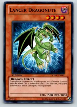 Lancer Dragonute EXVC-EN091 Super Rare Extreme Victory Yu-Gi-Oh 1st Edition NM - Image 1