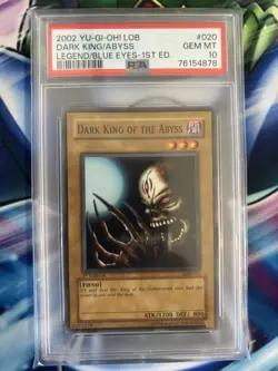 PSA 9 - DARK KING OF THE ABYSS - LOB-020 - 1ST EDITION - COMMON - 2002 - YuGiOh - Image 1