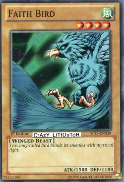 YU-GI-OH FAITH BIRD 1ST ED STARFOIL N/MINT SP13-EN039 - Image 1