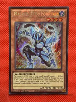 YuGiOh! - Masked HERO Fountain BLGG-EN029 Secret Rare 1st Edition Near Mint - Image 1
