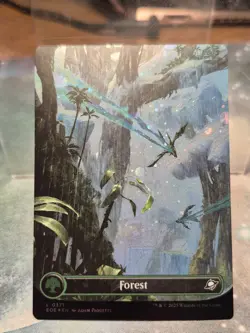 L 0266 Forest GALAXY FOIL BORDERLESS Full Art Land Edge of Eternities MTG Card - Image 1