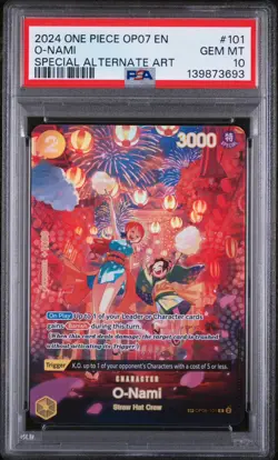 2024 One Piece OP07 EN O-Nami Special Alternate Art #101 PSA 10 GEM MINT - Image 1