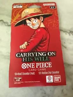 One Piece Single Booster Pack: Carrying On His Will OP-13 Sealed 100% Authentic - Image 1