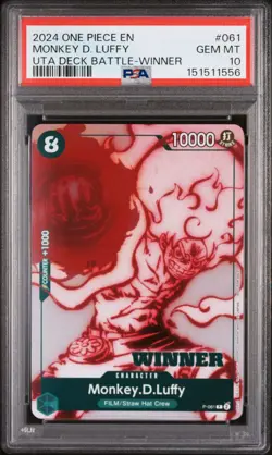 2024 One Piece Promos Monkey D. Luffy #061 Uta Deck Battle-WINNER PSA 10 - Image 1