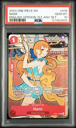 2024 ONE PIECE ENGLISH VERSION 1ST ANNIVERSARY SET #016 NAMI PSA 10 - Image 1