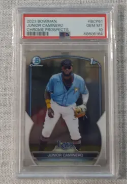 2023 Bowman Chrome Prospects #BCP-61 Junior Caminero (RC) PSA 10 Rookie - Image 1