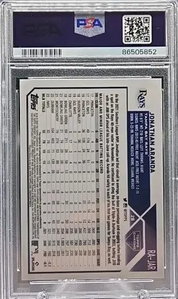 2023 Topps Chrome Jonathan Aranda #RA-JAR Rookie RC Auto PSA 10 Tampa Bay Rays - Image 2