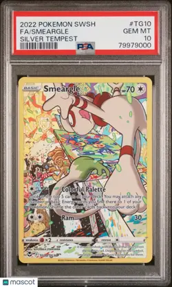 2022 Pokemon Sword & Shield Silver Tempest Smeargle PSA 10 TG10/TG30 - Image 1