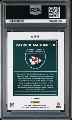 2021 PANINI DONRUSS OPTIC DOWNTOWN #DT25 PATRICK MAHOMES II PSA 10 - Image 2