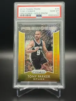 Tony Parker - 2015 Panini Prizm Fireworks Gold - PSA 10 - Image 1
