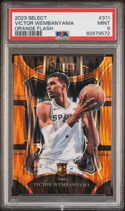 2023-24 Panini Select Basketball Victor Wembanyama #311 Orange Tectonic PSA 9 - Image 1