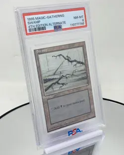 MTG Swamp (371) - PSA 8, NM-Mint, English Alternate Fourth Edition - Image 1