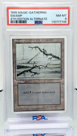 MTG Swamp (371) - PSA 8, NM-Mint, English Alternate Fourth Edition - Image 3