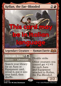 MTG KELLAN, THE FAE-BLOODED EXC - KELLAN DAL SANGUE FATATO 230 - WOE - MAGIC - Image 1