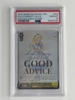 PSA 10 Weiss Schwarz Disney 100 Full Curiosity Alice Gold Stamp SP Dds/S104-003S - Image 1
