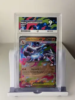 Pokemon TCG Mega Charizard X EX 013/094 Phantasmal Flames Holo 2025 ACE 9 Slab - Image 1