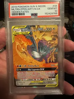 Moltres & Zapdos & Articuno Gx 44/68 Hidden Fates Pokemon PSA 10 - Image 1