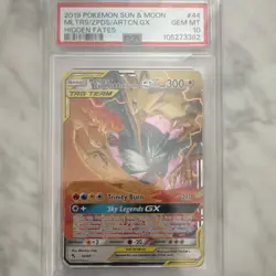Pokemon Co 2019 Hidden Fates Moltres & Zapdos & Articuno GX 44/68 Holo PSA 10 - Image 1