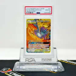 PSA 10 GEM MT Moltres Zapdos Articuno GX #44/68 Hidden Fates English Pokemon - Image 1