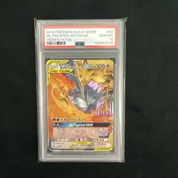 Pokemon TCG Moltres & Zapdos & Articuno GX Hidden Fates Card 44/68 - PSA 10 - Image 1