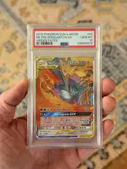 Pokemon TCG Moltres & Zapdos & Articuno GX Hidden Fates Card 44/68 PSA 10 - Image 1