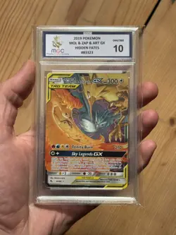 Pokemon Moltres Zapdos Articuno GX Hidden Fates Card 44/68 MGC 10 Graded PSA ACE - Image 1