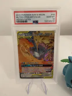 Pokemon TCG Hidden Fates Moltres Zapdos Articuno GX Card 44/68 PSA 10 Gem Mint - Image 2