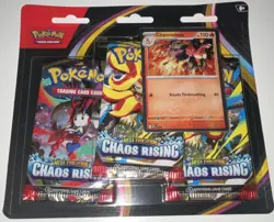 Pokemon TCG Mega Evolution—Chaos Rising 3-Pack Booster Blister Charmeleon Promo - Image 1