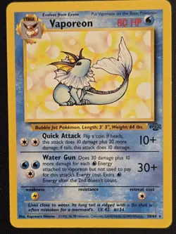 Pokemon TCG Vaporeon [Jungle] Card # 28 - Image 1