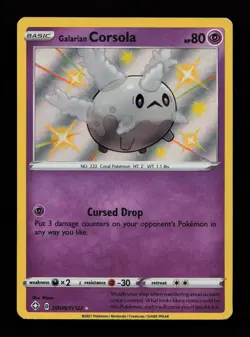 Galarian Corsola SV049/SV122 Holo Shining Fates Shiny Vault Pokemon Cards - Image 1