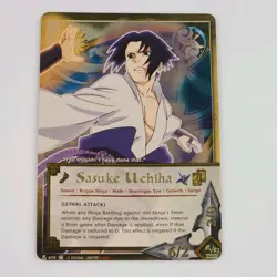Naruto CCG Sasuke Uchiha Super Rare Foil Card Foretold Prophecy Starter Bandai - Image 1