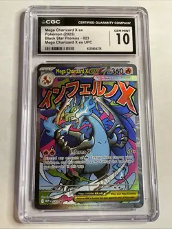 Pokemon 2025 Mega Charizard X ex Black Star UPC Promo Card 023 CGC Gem Mint 10 - Image 1