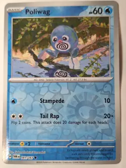 Poliwag 041/167 Sv06: Twilight Masquerade Reverse Pokemon Holo Foil Nice! - Image 1
