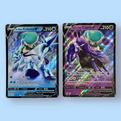 Shadow Rider + Ice Rider Calyrex V Pokemon Holo Ultra Rare Card Chilling Reign - Image 1