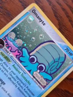 CRYING Omanyte Reverse Holo Stamp - 2006 Pokemon Card EX Legend Maker 60/92 - NM - Image 2