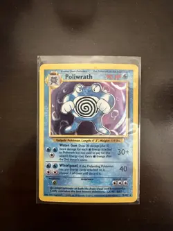 POLIWRATH - BASE SET HOLO RARE WOTC Pokemon Card 13/102 NM/LP - Image 1