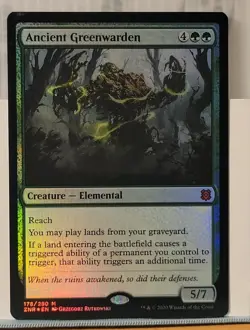 Mtg FOIL ANCIENT GREENWARDEN NM Zendikar Rising ZNR 178/280 -Argo- - Image 1