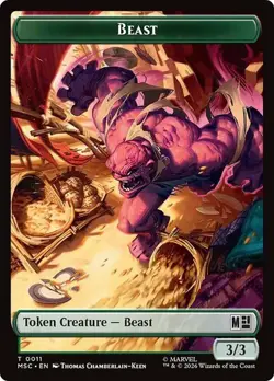 2x Beast/Rhino Token, MTG, Super Heroes Tokens, 2 pack, Magic - Image 2