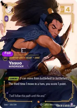 Riftbound Foil Yasuo - Windrider 205/298 Origins NM - Image 1