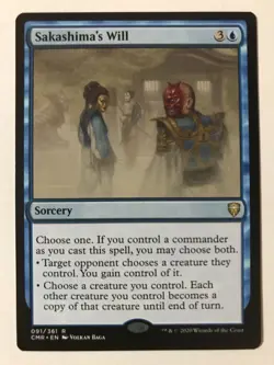 SAKASHIMA'S WILL Commander Legends MTG Magic the Gathering NM - Image 1