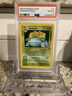 PSA 8 Venusaur 1999 Pokemon Base Set Holo Unlimited 15/102 - Image 1
