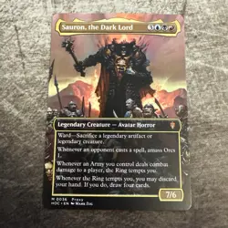 Sauron, the Dark Lord - Custom Art MTG Magic The Gathering Playtest Card - Image 1