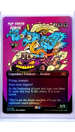 MTG Magic The Gathering DFT Aetherdrift Borderless Foil #339 The Speed Demon - Image 1