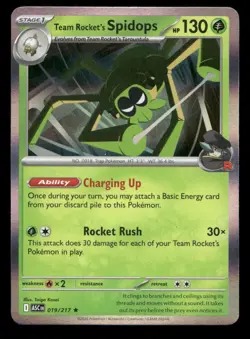 Team Rocket's Spidops 019/217 Ascended Heroes Holo NM/M Pokemon - Image 1