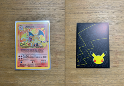 Pokemon TCG Ungraded Holo Shadowless Charizard 25th Anniversary 4/102, Near Mint - Image 1