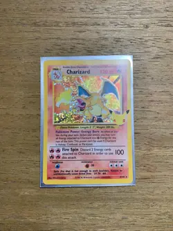 Pokemon TCG Ungraded Holo Shadowless Charizard 25th Anniversary 4/102, Near Mint - Image 2