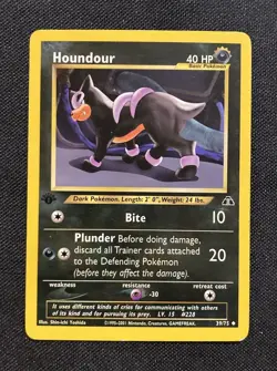 2001 Pokemon Neo Discovery 1st Edition Houndour #39 LP-NM - Image 1