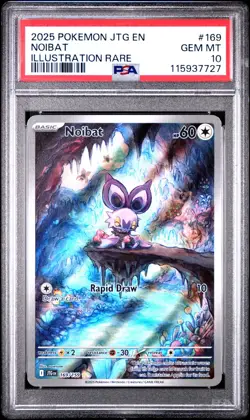 2025 POKEMON JTG EN-JOURNEY TOGETHER ILLUSTRATION RARE #169 NOIBAT PSA 10 - Image 1